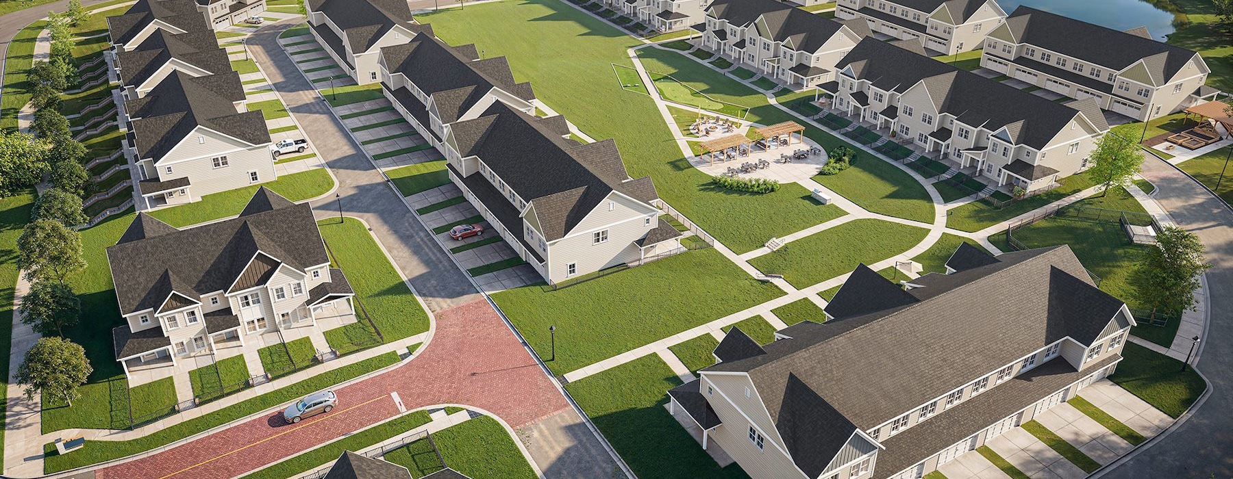 aerial rendering of apartments