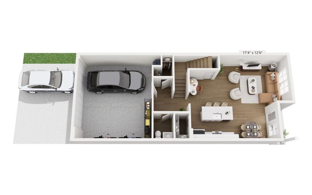 Sweetgrass - 3 bedroom floor plan layout with 2.5 bathrooms and 1588 square feet (Floor 1)