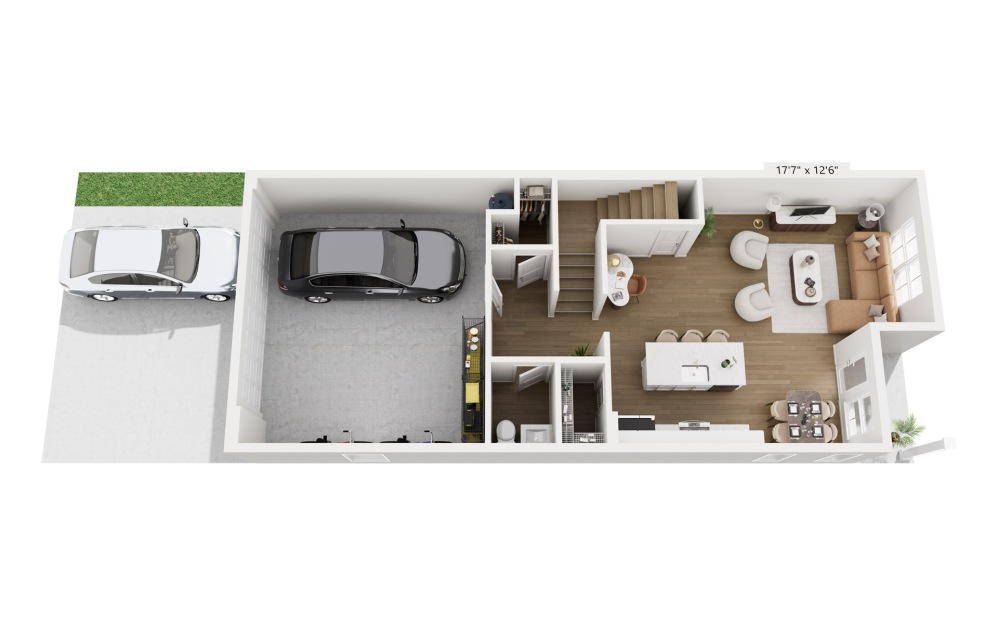 Cardinal - 4 bedroom floor plan layout with 2.5 bathrooms and 1748 square feet (Floor 1)